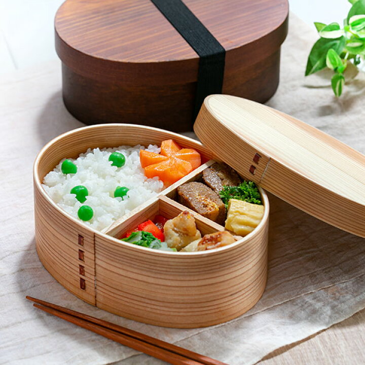 楽天市場】弁当箱 曲げわっぱ 抗菌 600ml 1段 M （ お弁当箱 木製 漆 