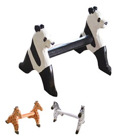 マスキングテープホルダー アニマルガジェット マステ 収納 （ マステホルダー テープホルダー マスキングテープ マステ収納 テープ収納 木製 手彫り 動物 パンダ キリン シマウマ マグネット ）