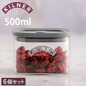 �ۑ��e�� 6�Z�b�g KILNER Fresh Storage Square Jar 500ml �i �L���i�[ �L���j�X�^�[ ���� ���e�� �K���X �K���X�ۑ��e�� ���ۑ� �W���[ �ۑ��r ������ �p�^ ������� �j