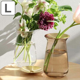 キントー 花瓶 ガラス 8×13cm 真鍮 LUNA ベース 花器 （ KINTO フラワーベース 一輪挿し 花 グリーン 栽培 ハーブ インテリア オブジェ ガラス製 飾る フラワーグラス 水栽培 水耕栽培 根っこ セパレート おしゃれ 透明 ）
