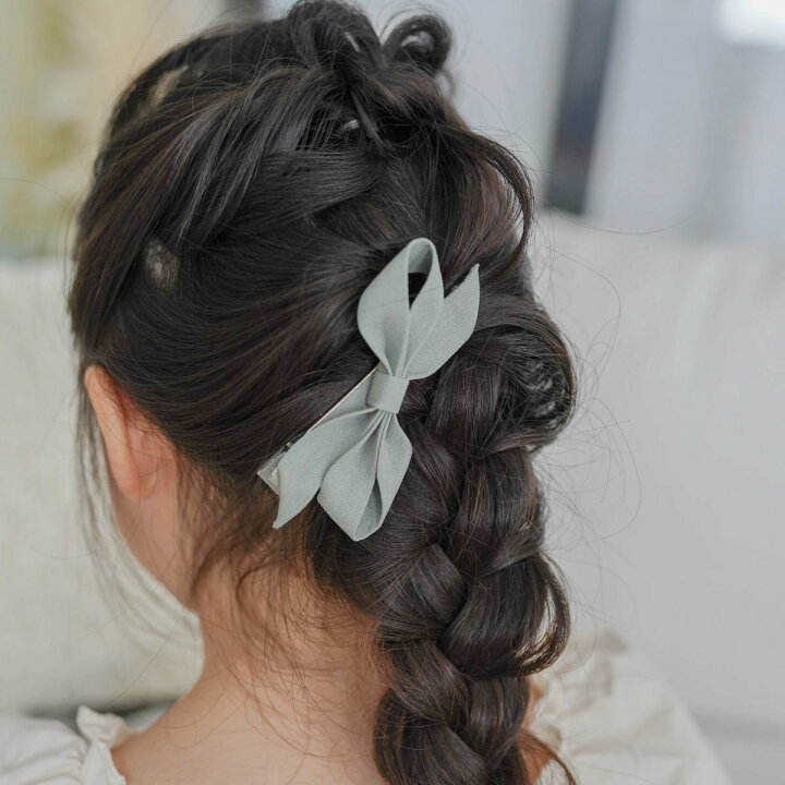 楽天市場】ヘアクリップ ヘアゴム スエードリボンクリップ＆ヘアゴム  