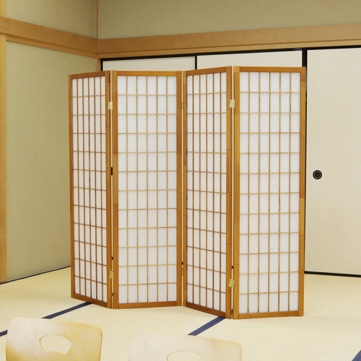 楽天市場】衝立 4連 高さ150cm 折りたたみ 天然木 杉 完成品 和風 