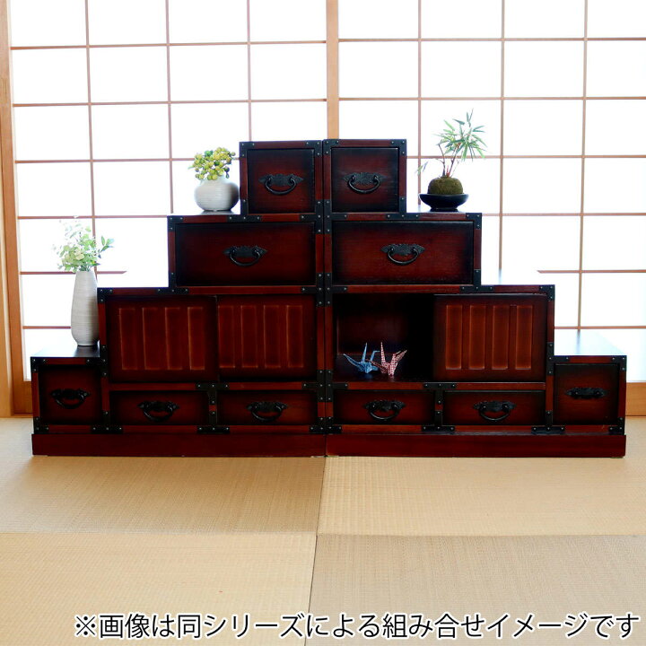 楽天市場】階段箪笥 民芸調 桐製 和タンス 左下がり 幅67cm （ 送料 