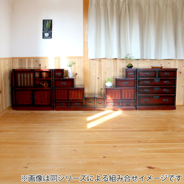 楽天市場】階段箪笥 民芸調 桐製 和タンス 左下がり 幅67cm （ 送料 