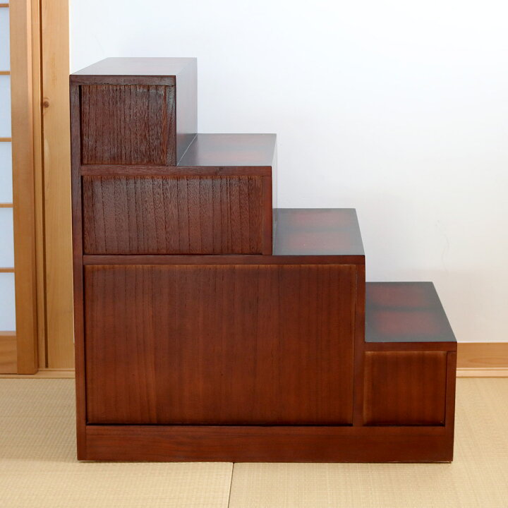 楽天市場】階段箪笥 民芸調 桐製 和タンス 左下がり 幅67cm （ 送料 