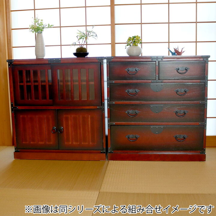 楽天市場】水屋 民芸調 桐製 和風キャビネット 幅57cm （ 送料無料 水 