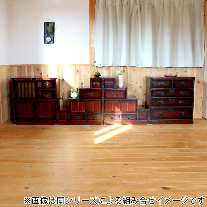 楽天市場】階段箪笥 民芸調 桐製 和タンス 右下がり 幅67cm （ 送料 