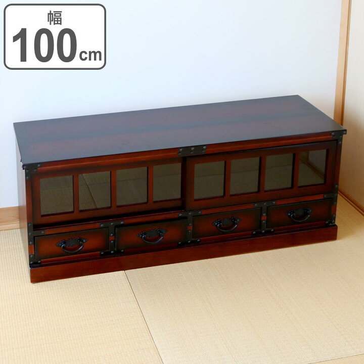楽天市場】テレビ台 民芸調 桐製 和風ローボード 幅100cm （ 送料無料 