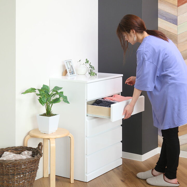 楽天市場】チェスト 5段6杯 鏡面仕上げ 幅60cm （ 送料無料 タンス 