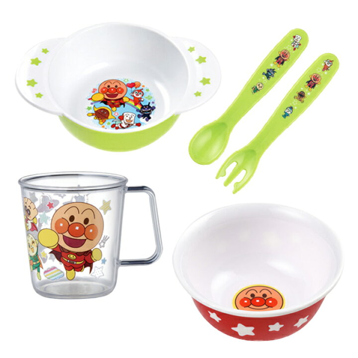 楽天市場 食器セット 子供用食器 アンパンマン キャラクター 食洗機対応 プラスチック製 コップ お茶碗 スプーン フォーク 小鉢 皿 ベビー食器 子供 食器 プラコップ 割れにくい 茶碗 お椀 キッズ食器 あんぱんまん 電子レンジ対応 リビングート 楽天市場店