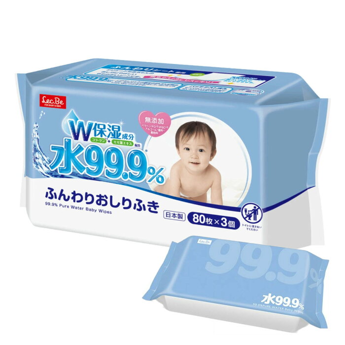 おしり拭き ふんわりおしりふき 水99 9 80枚入 3個パック おしりふき お尻ふき お尻拭き 純水 99 9 日本製 赤ちゃん ベビー レック Lec パラベンフリー アルコールフリー ノンアルコール 無添加 敏感肌 保湿 衛生用品 Product Details Proxy Bidding And