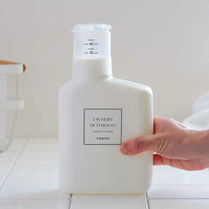 詰替えボトル 押して計量詰替えボトル 1000ml ( 詰め替え用ボトル 洗剤 液体洗剤ボトル 押すだけ 計量 ランドリーボトル 詰め替え容器 1000 ラベル付き ディスペンサー ホワイト 無地 )
