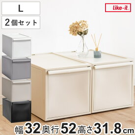 収納ケース 同色2個セット 引き出し L 幅32×奥行52×高さ31.8cm クローゼットシステム （ 収納 クローゼット 衣類収納 収納ボックス 衣装ケース 積み重ね プラスチック 洋服 衣類 ケース おしゃれ 日本製 引出し 押入れ ）