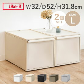 【レビュー特典付き】 収納ケース 同色2個セット 引き出し L 幅32×奥行52×高さ31.8cm クローゼットシステム （ 収納 クローゼット 衣類収納 衣装ケース 積み重ね プラスチック 日本製 ）