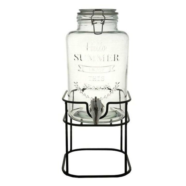 スタンド付き飲料ディスペンサー、ガラス製ドリンク ドリンクディスペンサー＋スタンド ３L RoastMe屋外ガラス飲料ディスペンサー ガラスのドリンクサーバー 業務用ドリンクディスペンサー ドリンクピッチャー 蛇口付き 果