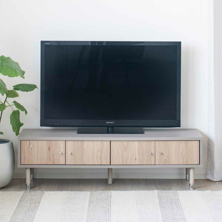 楽天市場】テレビ台 幅120cm 49インチ対応 ツートンカラー シルバー脚 