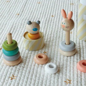 木製 おもちゃ ANIMAL STACKING 選んで 重ねる Adnil LAND （ ベビー 木のおもちゃ 玩具 オモチャ 知育玩具 赤ちゃん 出産祝い おしゃれ 誕生日 プレゼント 木製おもちゃ 木製玩具 スタッキング 知育 子供 女の子 男の子 インテリア ）