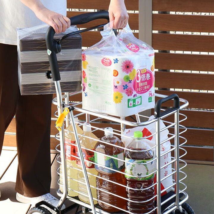 円 安心発送 ショッピングカート ノーブルワゴン 大容量 軽量 折りたたみ おしゃれ シルバーカー カート
