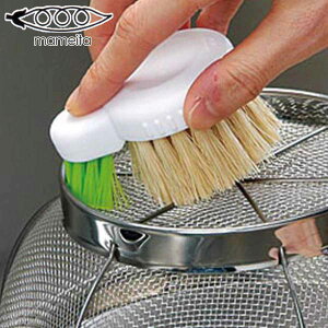 キッチンブラシ ポイントまめブラシ たわし ザル・まな板・おろし器用 ポイントブラシ ( 洗浄用品 掃除用具 掃除用品 おすすめ ザル用 まな板用 おろし器用 キッチン用品 グリップ付き キ