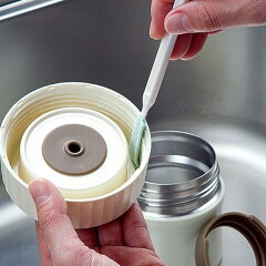 キッチンブラシ掃除用スティックフードポット中栓洗いお弁当洗い隊空気穴用1本中栓・パッキン洗い用2本