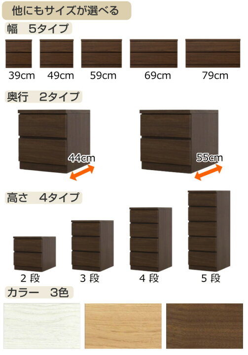 楽天市場】クローゼットチェスト 5段 日本製 Fit 奥行き55cm 幅79cm 