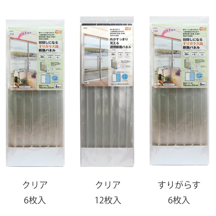 楽天市場】二重窓パネル 90cm×33cm 6枚入り 12枚入りUVカット 断熱 