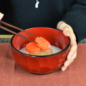 どんぶり プラスチック 食器 亀甲 溜 黒塗分 クリーンコート加工 食洗機対応 （ 和食器 丼 丼椀 お碗 木製風 お正月食器 電子レンジ対応 正月用食器 新年 正月 割れにくい 軽い 軽量 ）