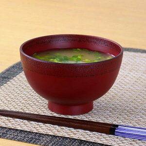 汁椀 380ml 日本製 渕布目 根来 ( 食洗機対応 電子レンジ対応 お椀 椀 味噌汁椀 吸物椀 軽い 割れにくい 味噌汁 スープ お吸い物 吸物 山中漆器 プラスチック製 おしゃれ )
