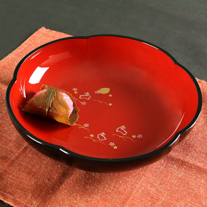 楽天市場】菓子鉢 夢うさぎ 梅型 漆器 器 食器 日本製 （ 菓子入れ 盛 