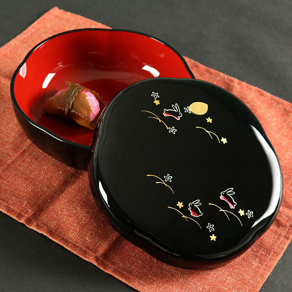 蓋付き 菓子器(菓子鉢) 菓子盆 和歌山 合成漆器 セット - 工芸品