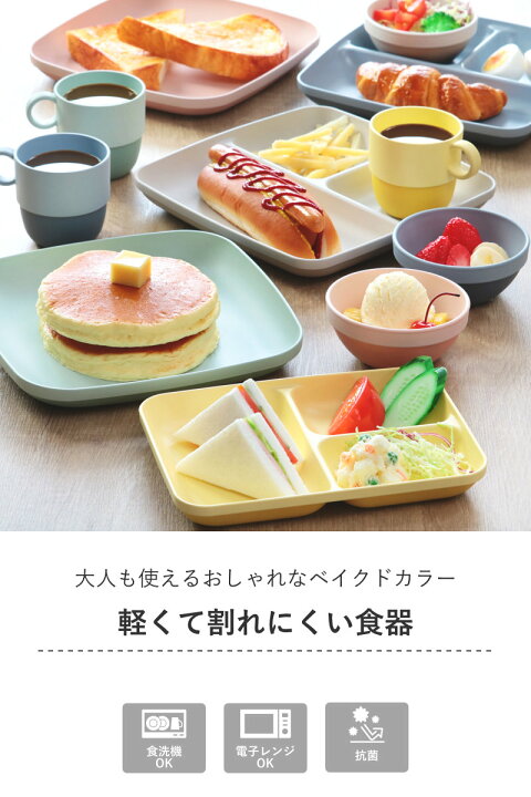 楽天市場】ランチプレート 21.5cm レクタングル MIN FARG プラスチック 