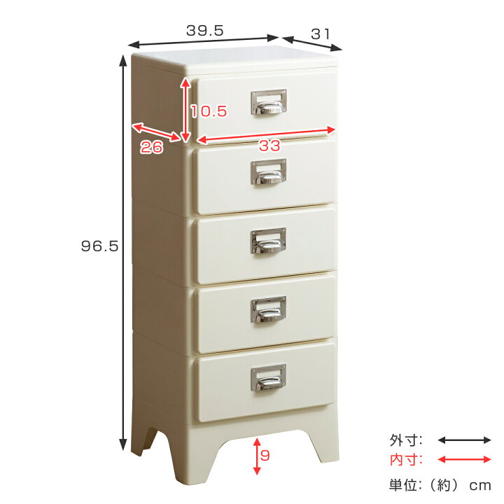 楽天市場】チェスト 5段 多段チェスト Cran 幅39.5×奥行31×高さ96.5cm 