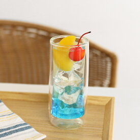 タンブラー 170ml DOWBLE WALL ダブルウォール 耐熱ガラス （ 電子レンジ対応 グラス コップ カップ ビールグラス 二重構造 ホット アイス カクテル ビール ハイボール パフェ お酒 おしゃれ ガラス食器 ）