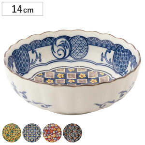 小鉢 14cm 4.5寸 ボウル 藍染小紋 磁器 ( 食洗機対応 電子レンジ対応 鉢 取り鉢 取鉢 おひたし 和え物 サラダ 副菜 お漬物 和風 おしゃれ )