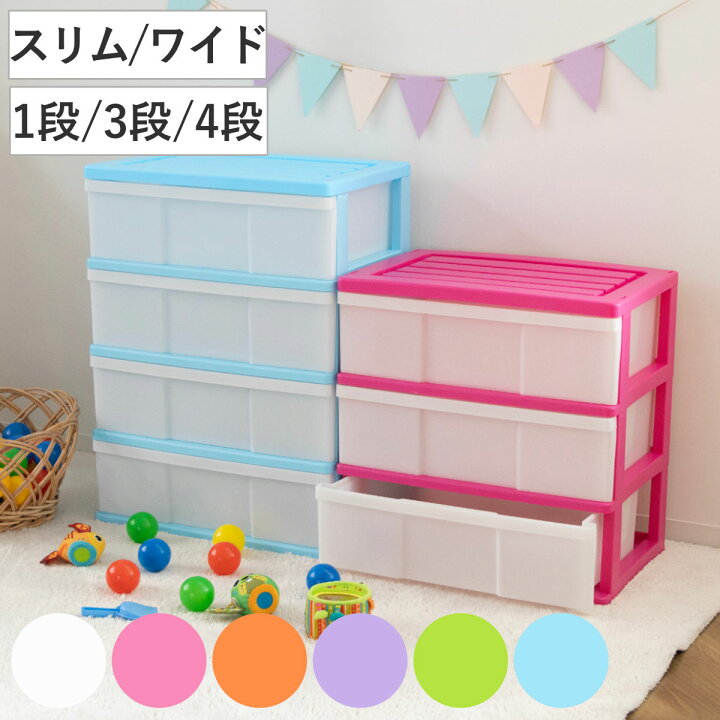 楽天市場】チェスト 収納ケース 引き出し カラフルカラー プラスチック 