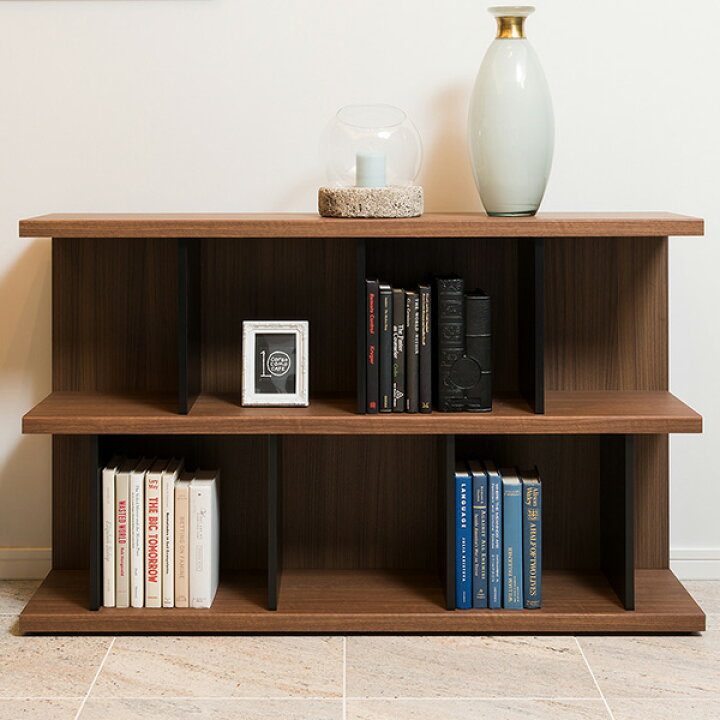 楽天市場】本棚 ウッドシェルフ モダンデザイン ロータイプ TAU-SHELF 