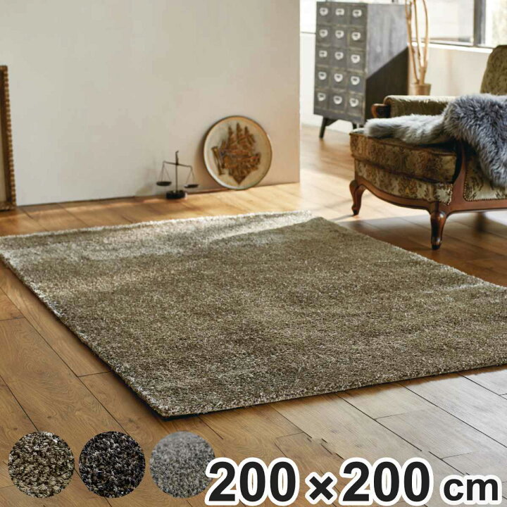 楽天市場】ラグ 200×200cm ミックスシャギー ルイ 床暖房対応 ホット 