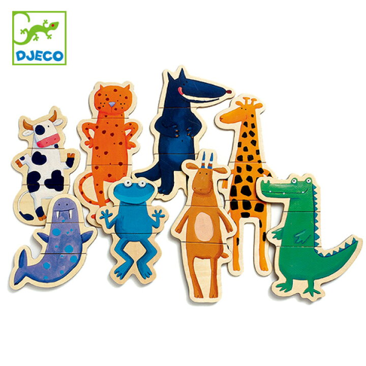 楽天市場 パズル クレイジーアニマルズ 8種類 24ピース マグネット 木製 組み合わせ おもちゃ 知育玩具 ジェコ Djeco マグネットパズル 組み合わせ 動物 マグネット遊び 磁石遊び 簡単 2歳 3歳 幼児 リビングート 楽天市場店
