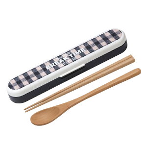 コンビセット 箸 スプーン 18cm Potter モノクロ コーヒーブレイク ( カトラリーセット カトラリー セット お弁当用 女子 18センチ 木製 天然木 弁当 お弁当 持ち運び 携帯用 女性 )