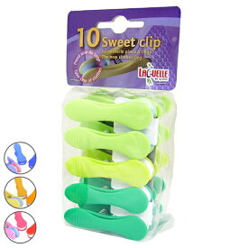 洗濯ばさみ 10個入 ラゲール スウィートクリップ 洗濯ピンチ （ クリップ 衣類用ピンチ あとがつかない 洗濯用品 下着 靴下 ランドリーグッズ 3色 10個 キッチン デスク フランス ）
