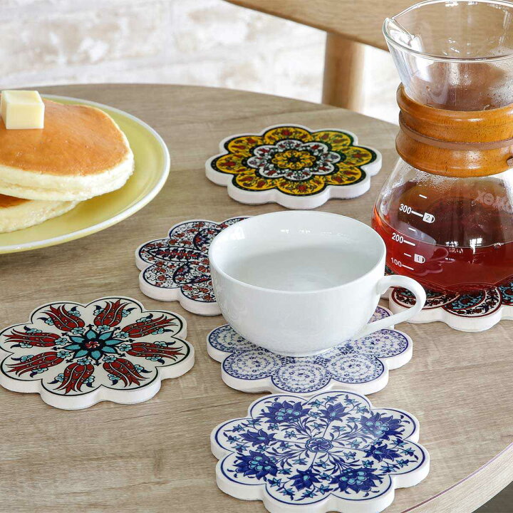 楽天市場】コースター 11cm IZNIK タイルコースター 陶器 （ トルコ 