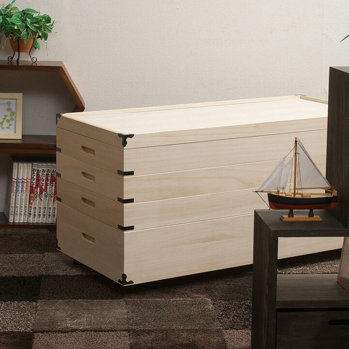 楽天市場】桐 衣装ケース 4段 日本製 隅金具 キャスター付 幅95cm 