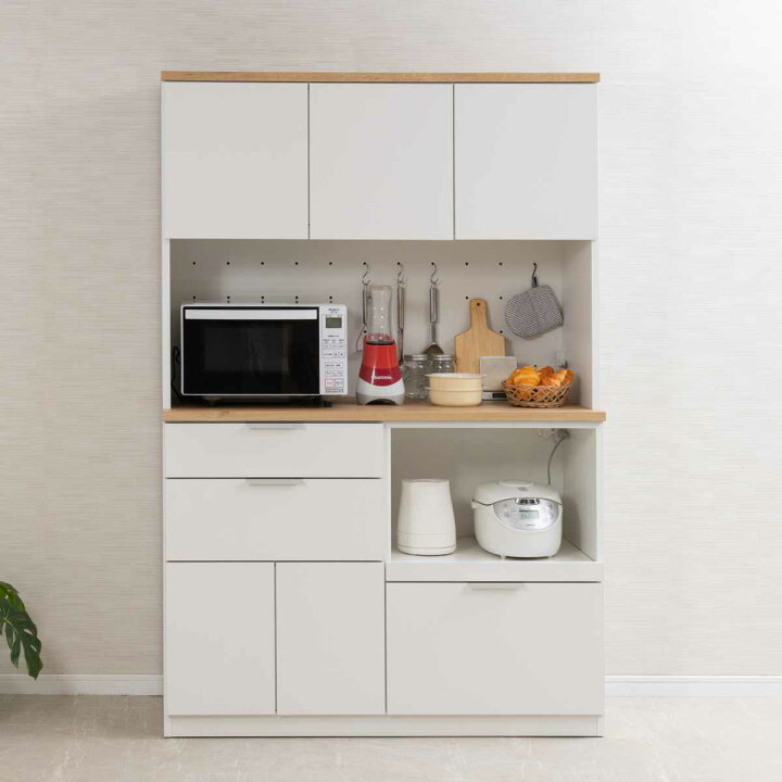 楽天市場】キッチンボード 幅120cm コンセント付 フルスライドレール 