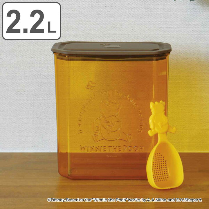 楽天市場 保存容器 2 2l くまのプーさん 日本製 パッキン付き 穴あきスプーン付き 粉末保存ケース 小麦粉1kg 大容量 パッキン 残量確認 粉ふるいスプーン 小麦粉ケース 粉末ケース 粉末保存 キャニスター キッチン 収納 保存 容器 軽量 リビングート 楽天市場店