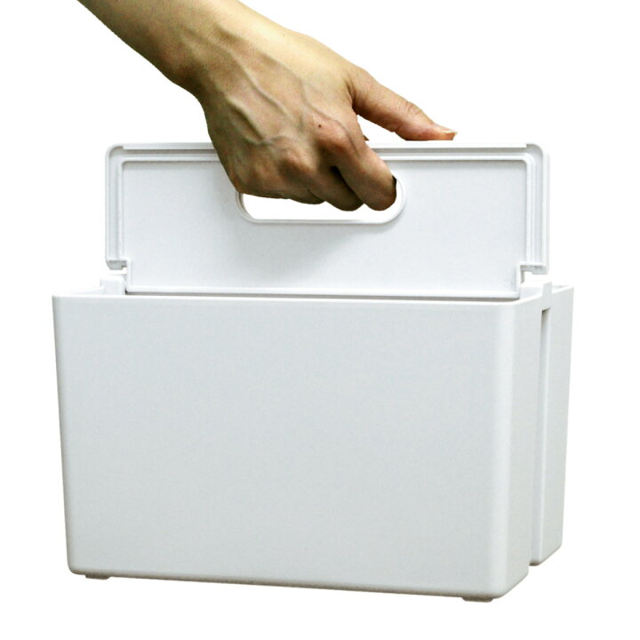 楽天市場 収納ボックス かるコン レギュラー フタ付き プラスチック 小物収納 白 ホワイト クリア 収納 ケース ボックス 小物収納ケース 持ち手付き おしゃれ 小物ケース ふた付き ふた 付き 持ち手 取っ手 持ち運び コスメボックス リビングート 楽天市場店
