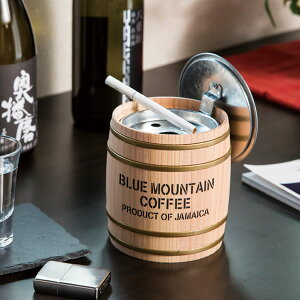 灰皿 木樽 ふた付き バレル 0.35L オハイザラ 卓上 はいざら ( タバコ 煙草 吸い殻入れ 卓上灰皿 フタ付き たばこ 吸殻 おしゃれ おばけつ 天然杉 木製 すいがら入れ アッシュトレイ )