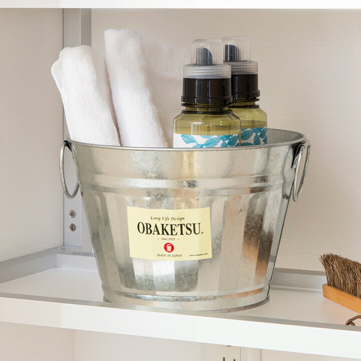 楽天市場 たらい 口径23 5cm バケツ オバケツ Obaketsu 収納 トタン おしゃれ レトロ タライ 丸型 ばけつ 金属製 たらいバケツ 4 5l 取っ手付き シルバー ガーデニング 園芸 水洗い 小物入れ 屋内 屋外 リビングート 楽天市場店