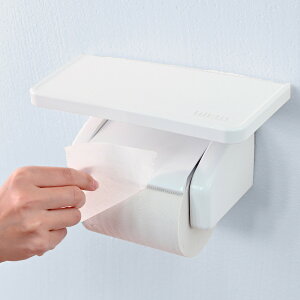 ペーパーホルダー 我が家べんり化計画 フィルフィット ワンタッチ 棚付き ( 棚 ホルダー トイレットペーパー 便利 ワンタッチ式 簡単 芯あり 芯なし リフォーム DIY 施主支給 )