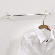 パイプハンガー シルバー 壁付け 収納 ハンガー （ 洋服掛け ウォールハンガー 石膏ボード ピン 壁面 タ…