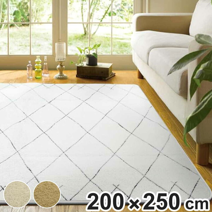 楽天市場】ラグ 洗える シャギー調 200×250cm ベニワレン柄 ホット 